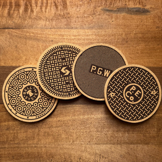 Philly Manhole Cover Cork Coasters