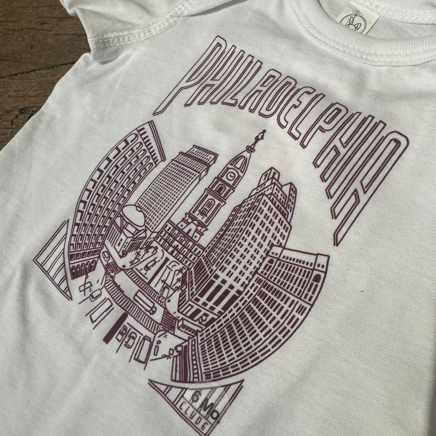 Philadelphia Skyline Baby Onesie