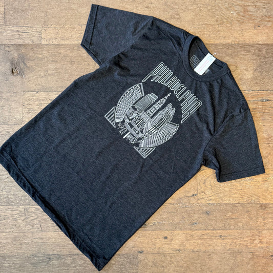 Philadelphia Fish-Eye Skyline T-Shirt