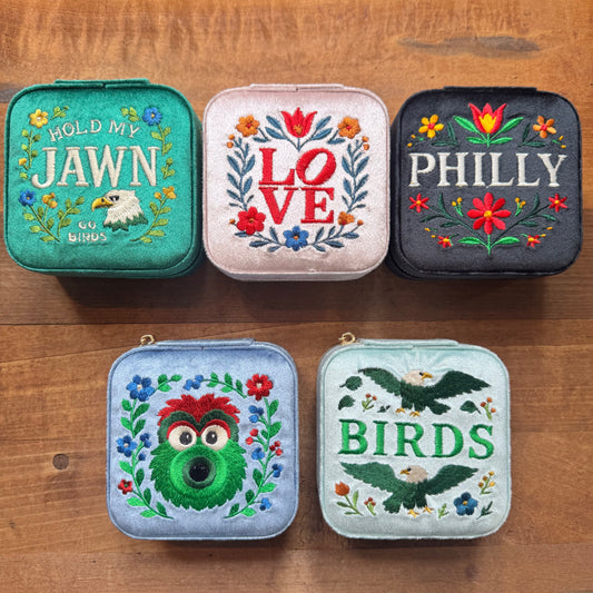 Philly Embroidered Jewelry Box