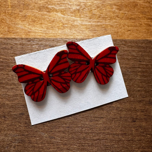 Butterfly Button Earrings