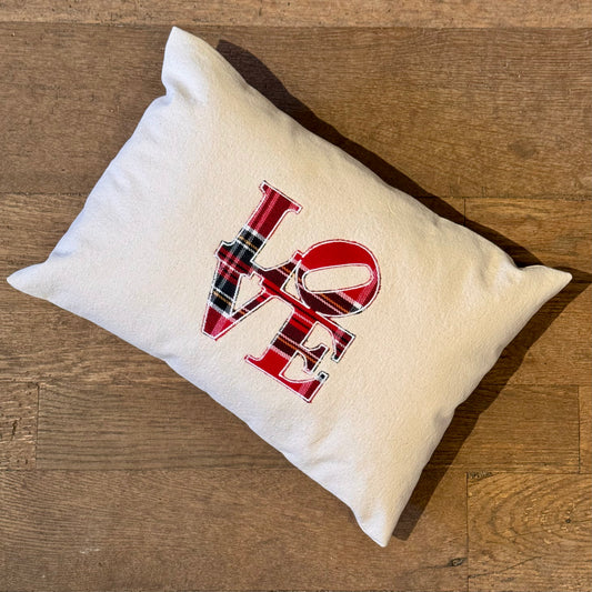 LOVE Plaid Pillow