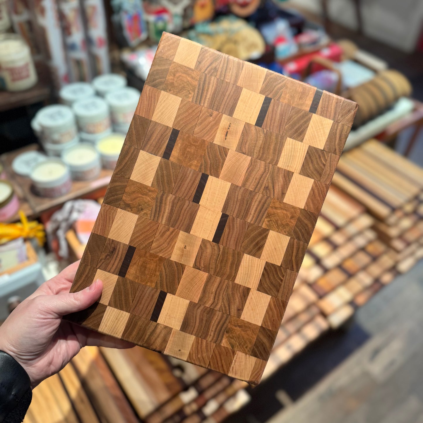 Checkerboard Wood Cutting Board