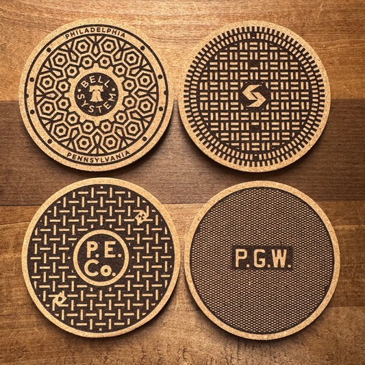 Philly Manhole Cover Cork Coasters
