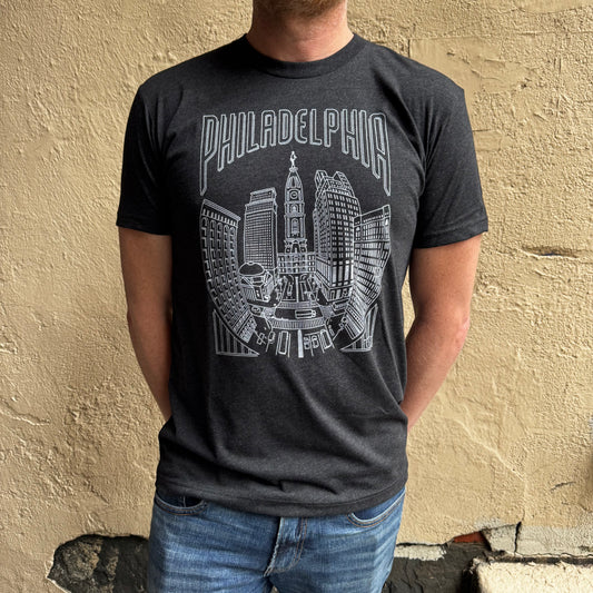 Philadelphia Fish-Eye Skyline T-Shirt