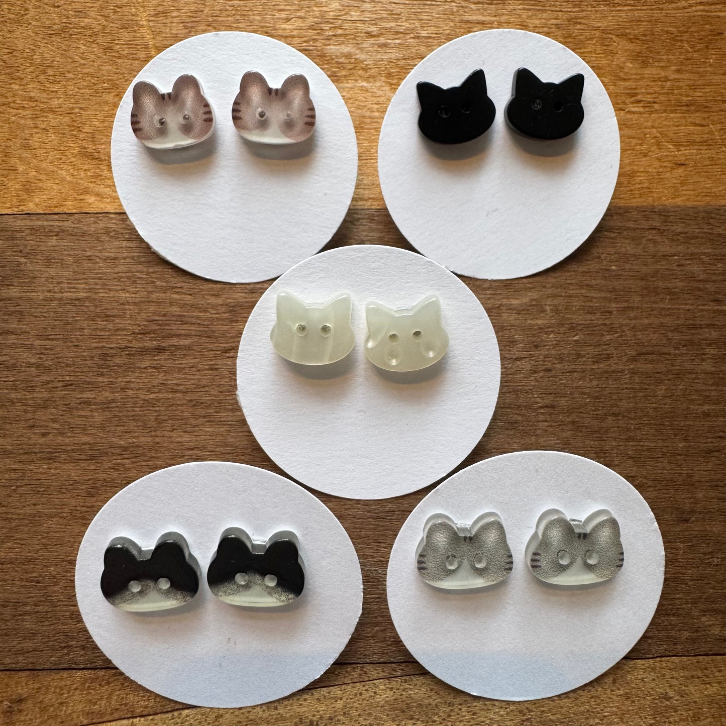 Cat Button Earrings