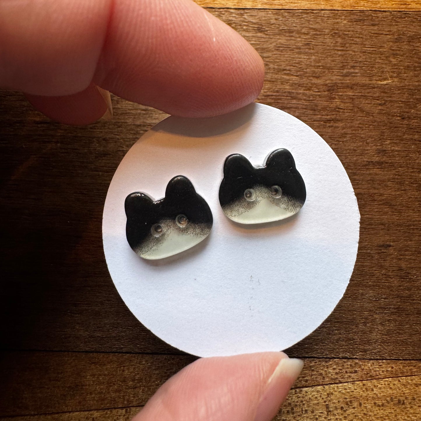 Cat Button Earrings