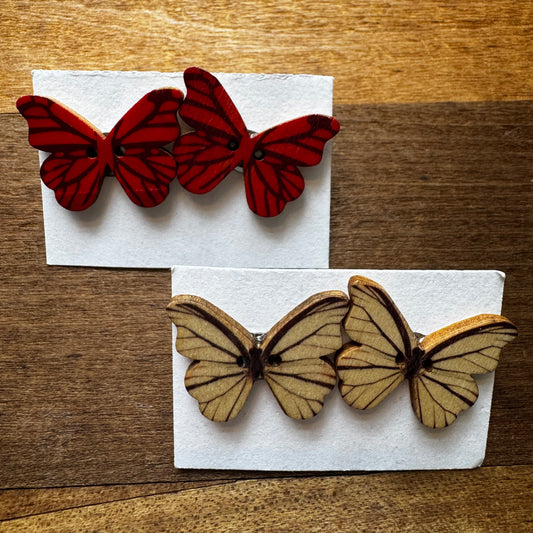 Butterfly Button Earrings
