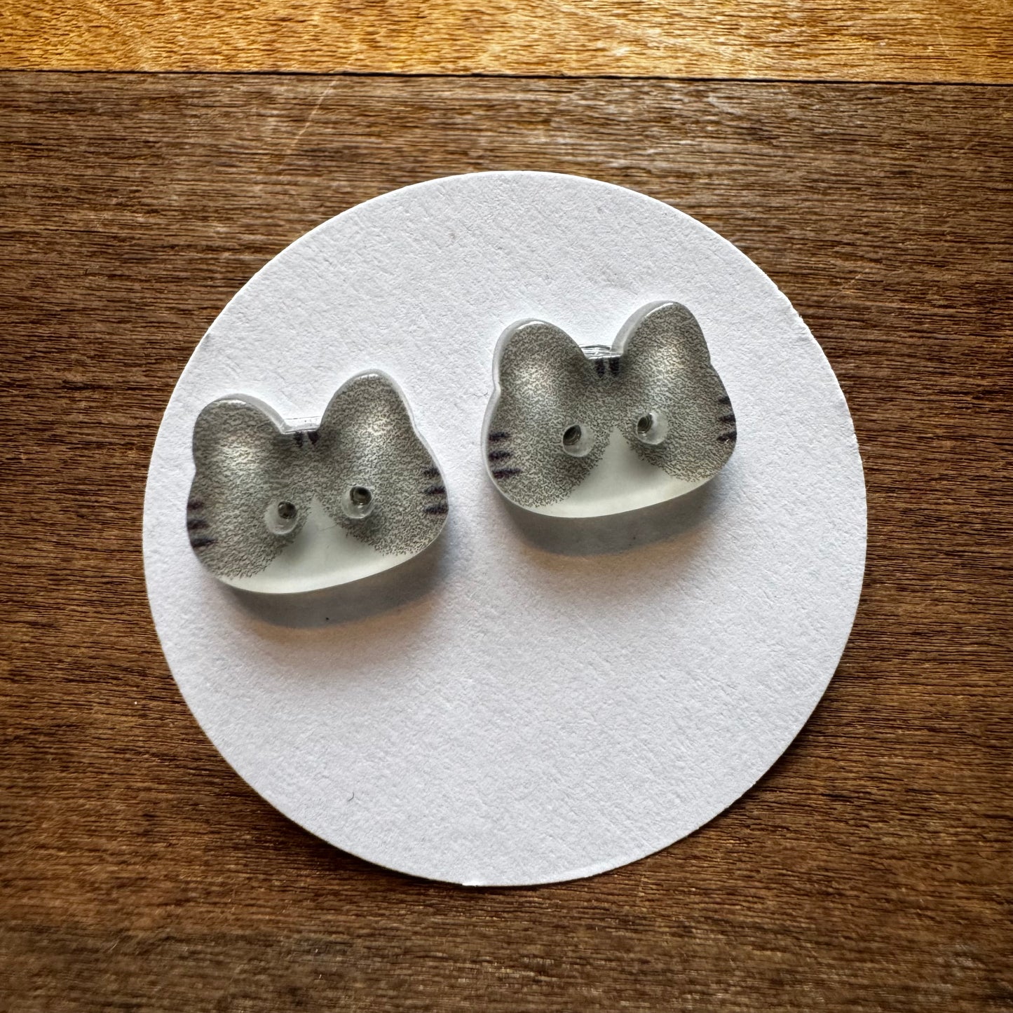 Cat Button Earrings
