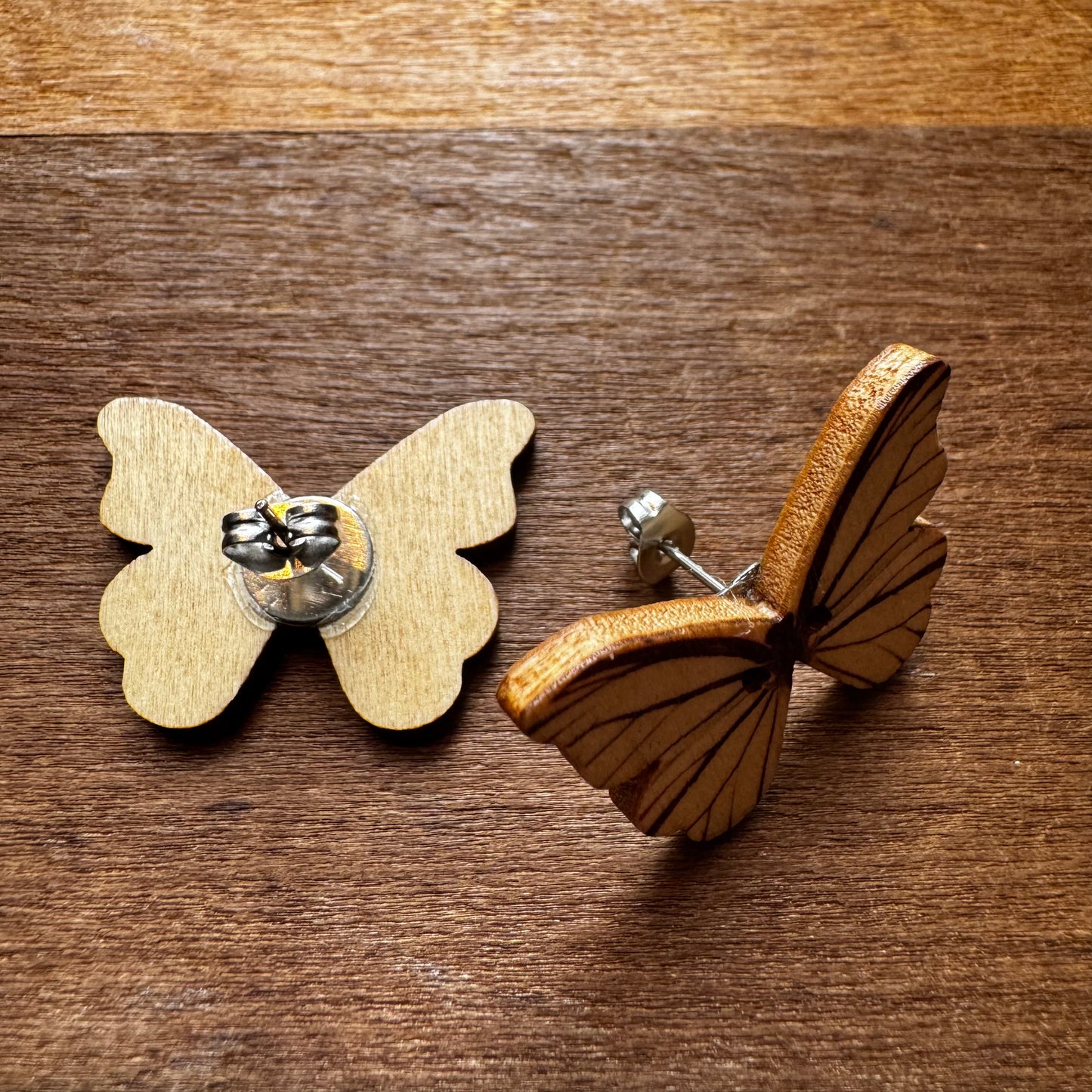 Butterfly Button Earrings