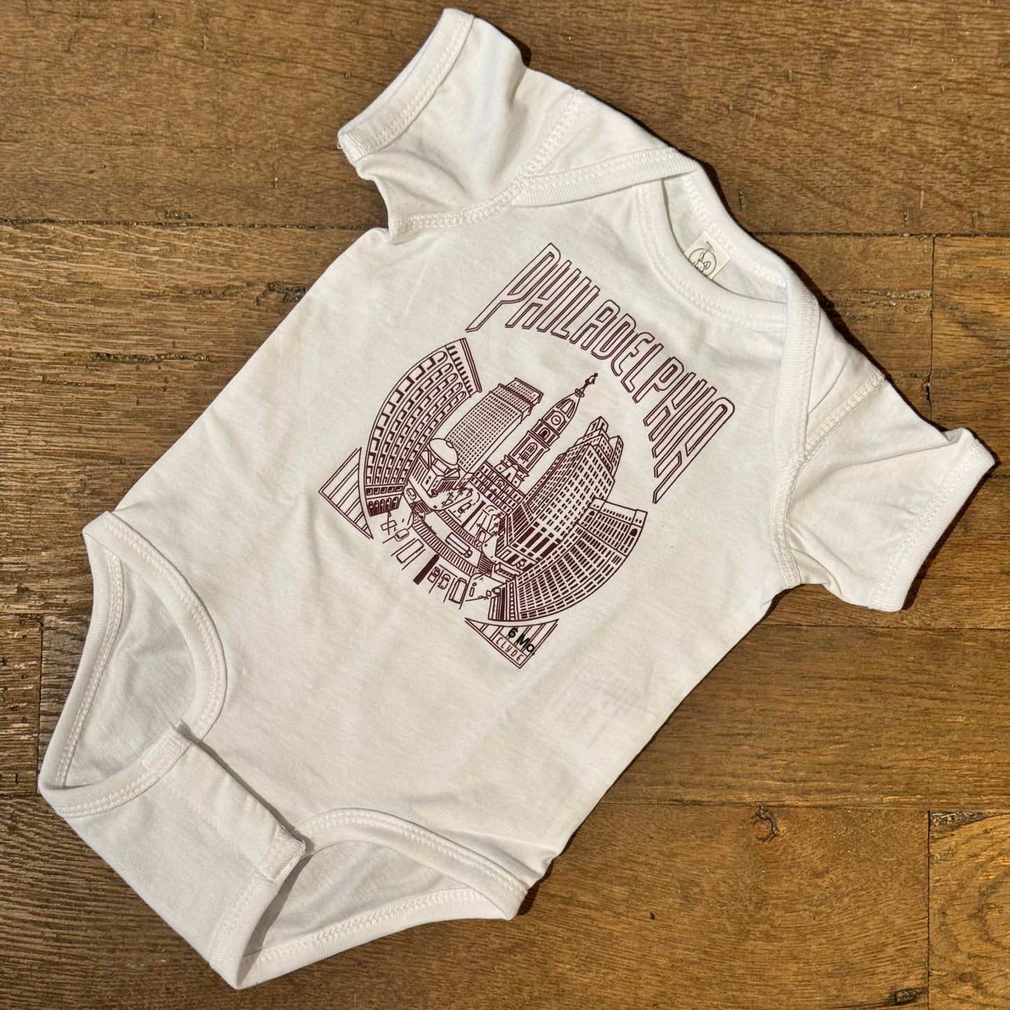Philadelphia Skyline Baby Onesie