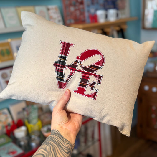 LOVE Plaid Pillow