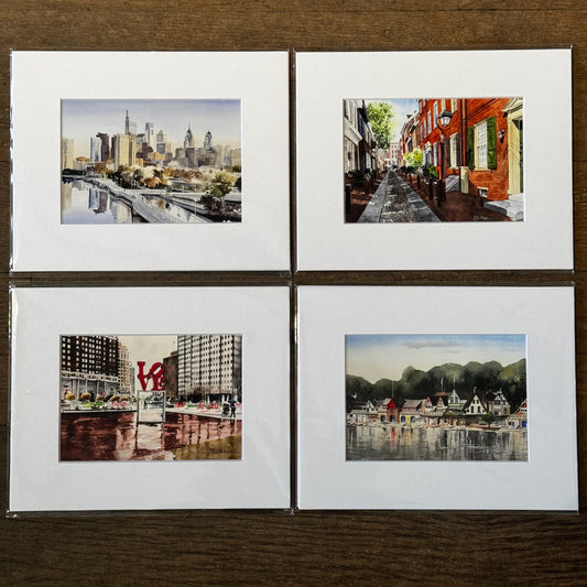 Matted Philly Watercolor Prints