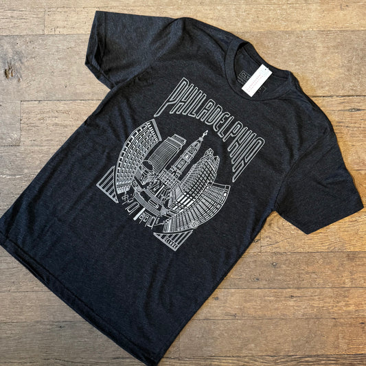Philadelphia Fish-Eye Skyline T-Shirt