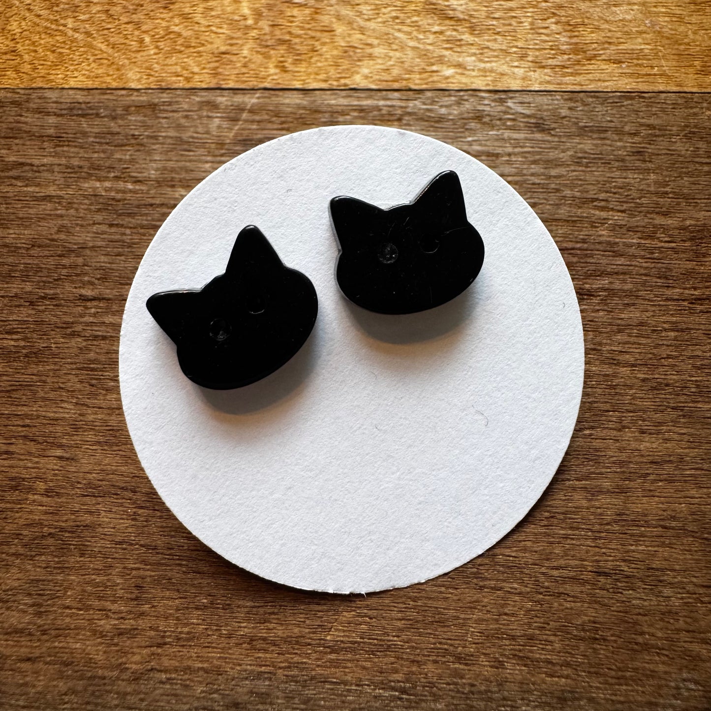 Cat Button Earrings