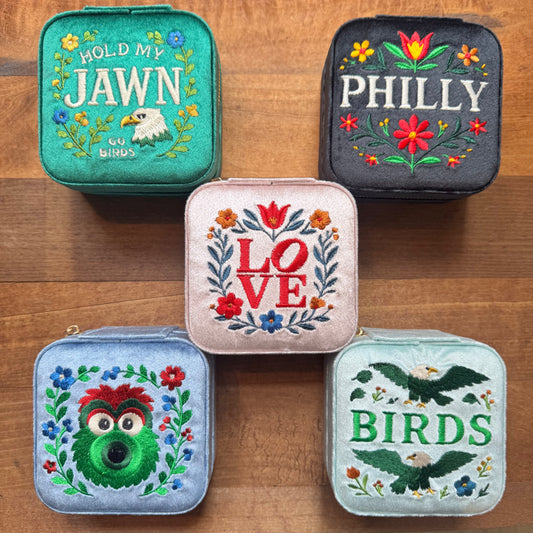 Philly Embroidered Jewelry Box