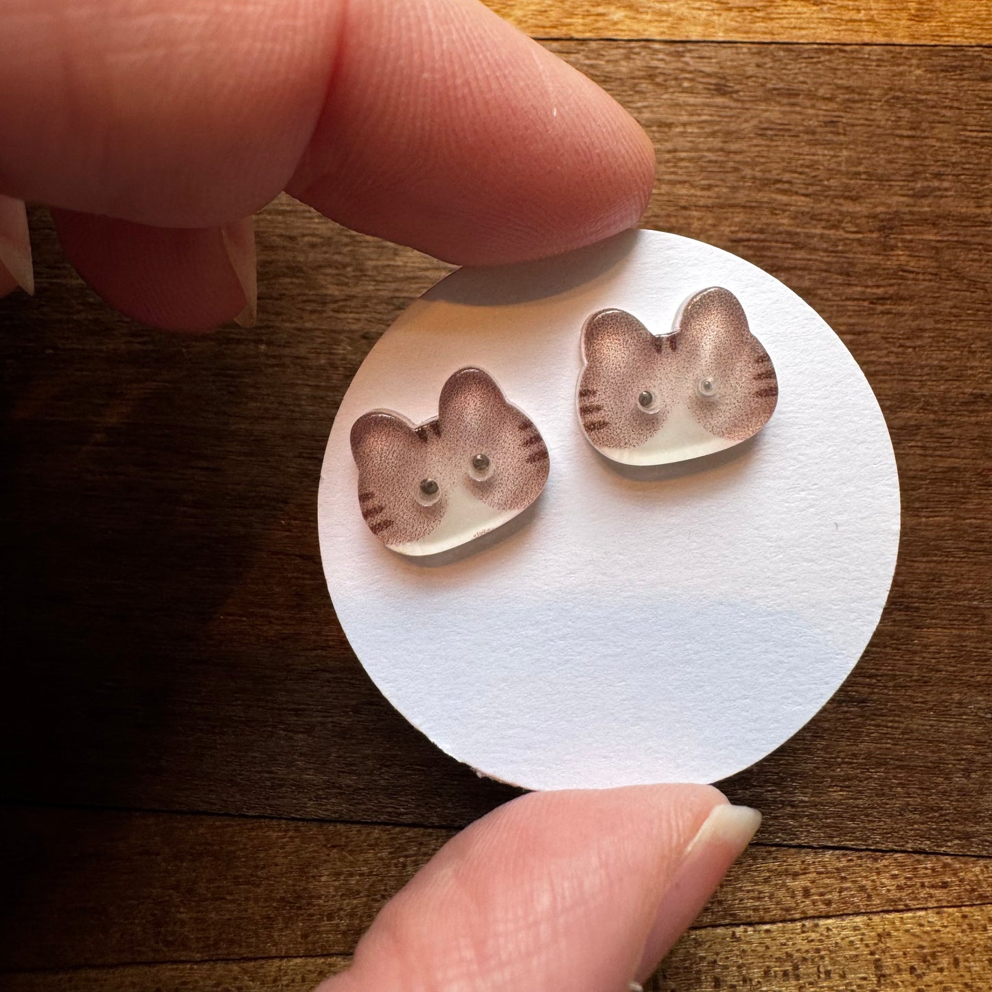 Cat Button Earrings