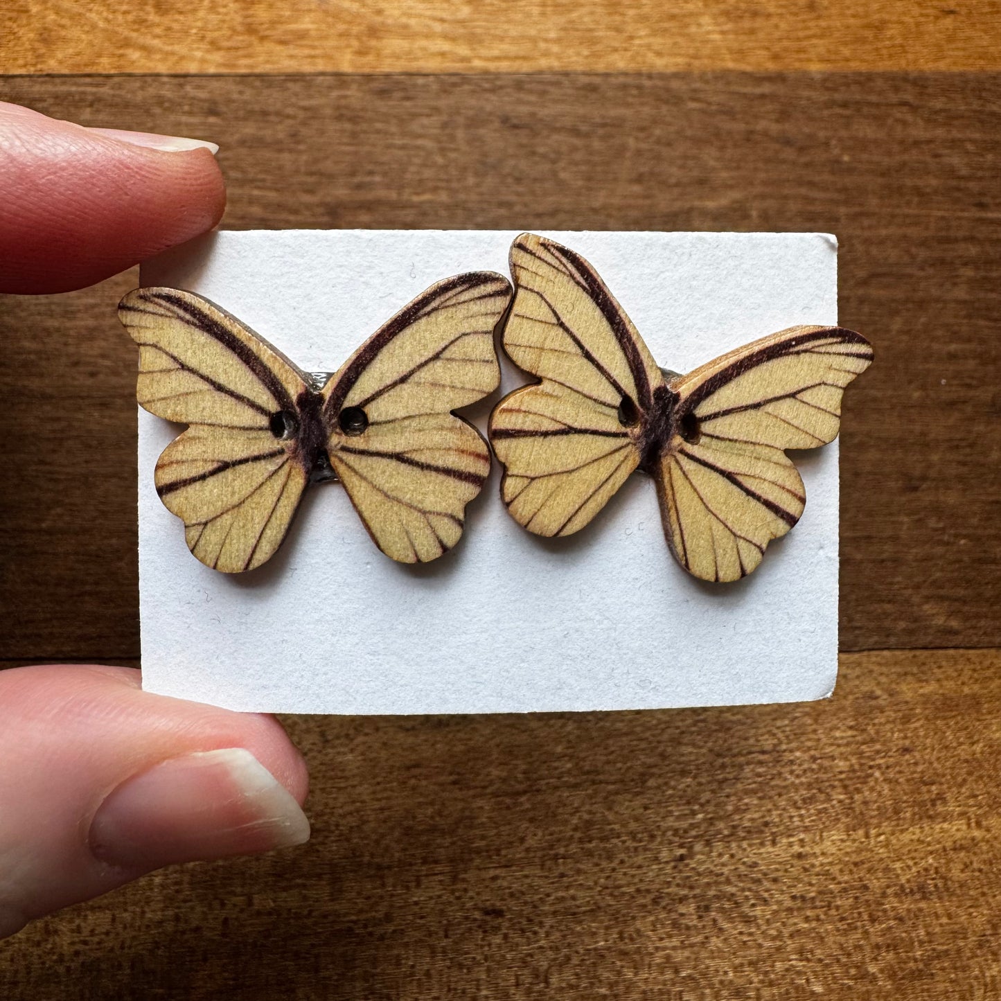 Butterfly Button Earrings