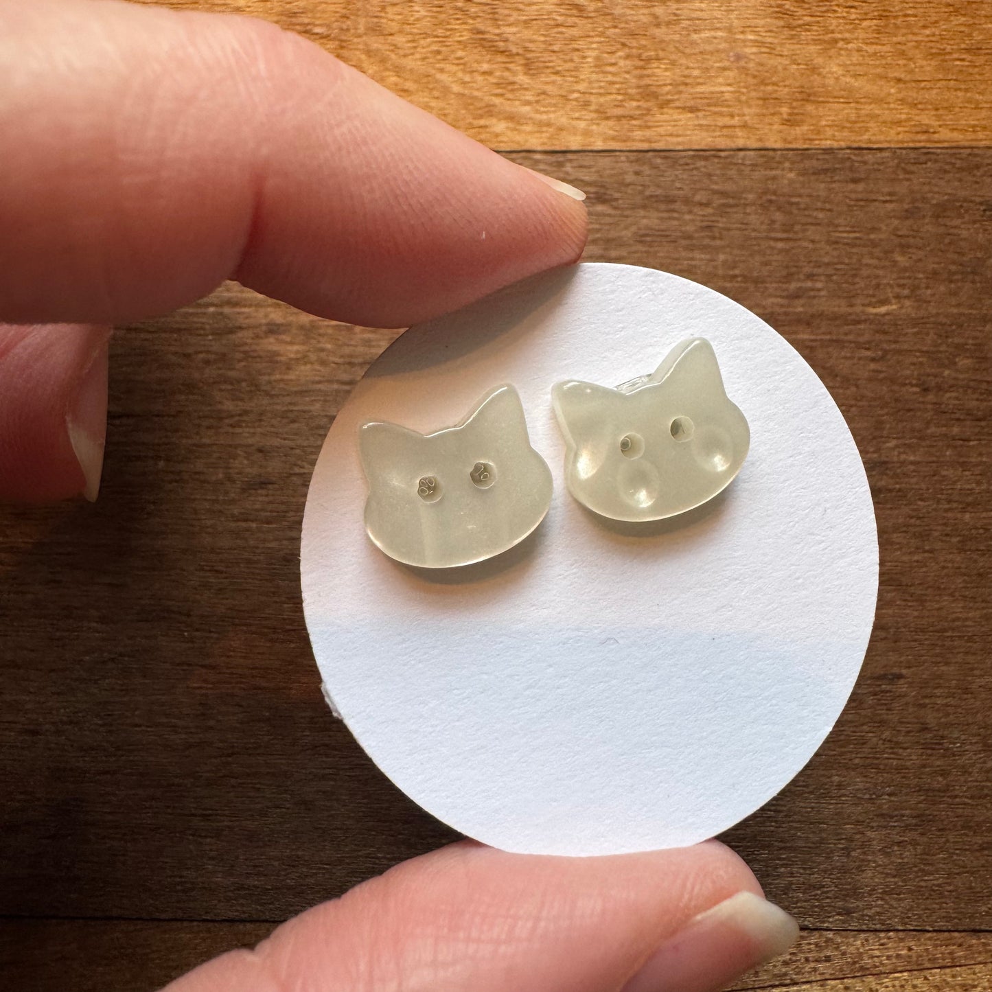 Cat Button Earrings