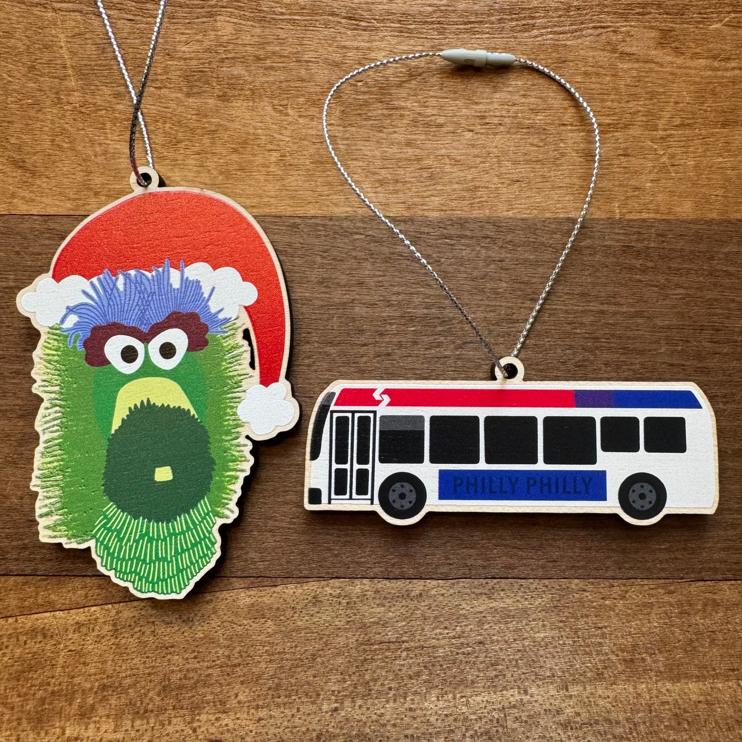 Phanatic & Septa Bus Wood Ornaments