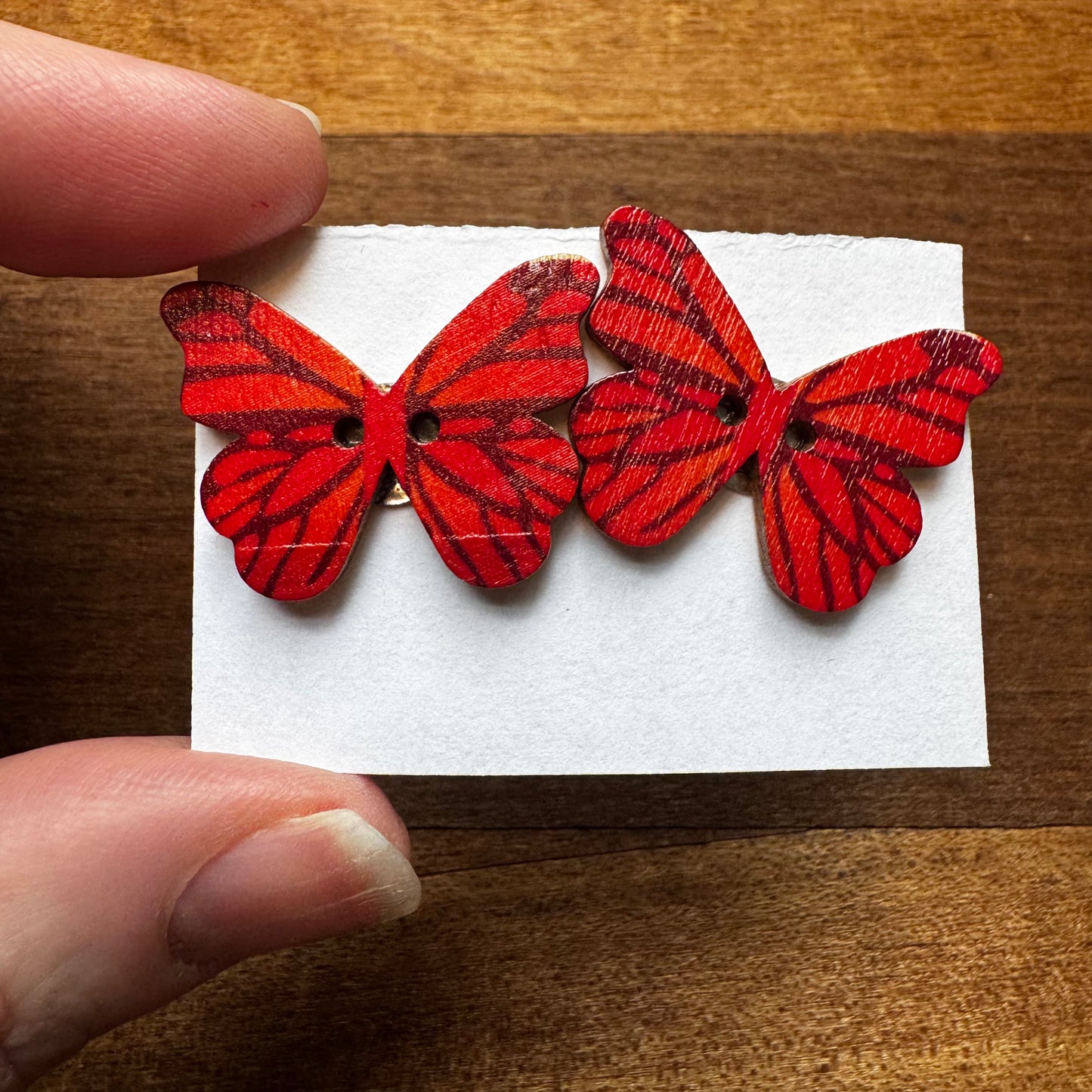 Butterfly Button Earrings