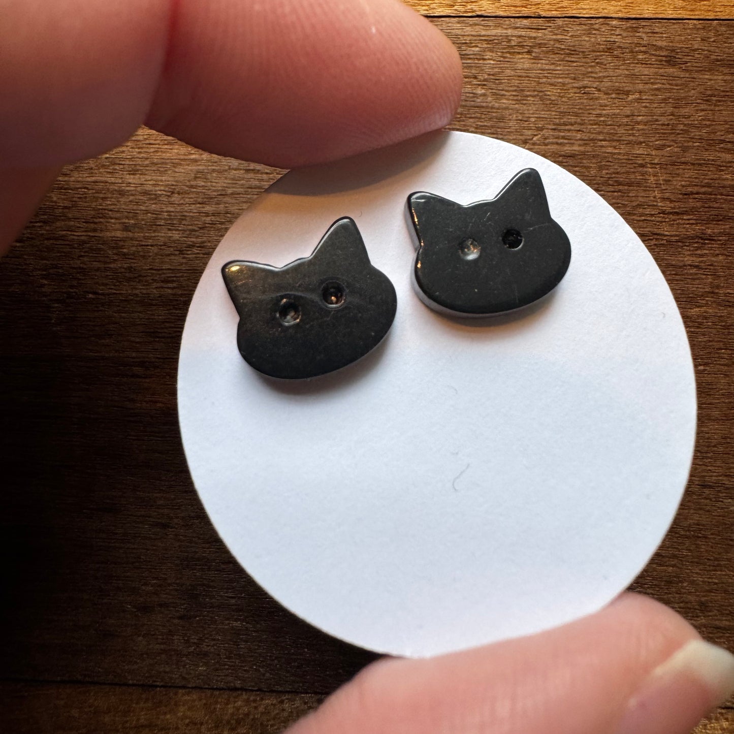 Cat Button Earrings
