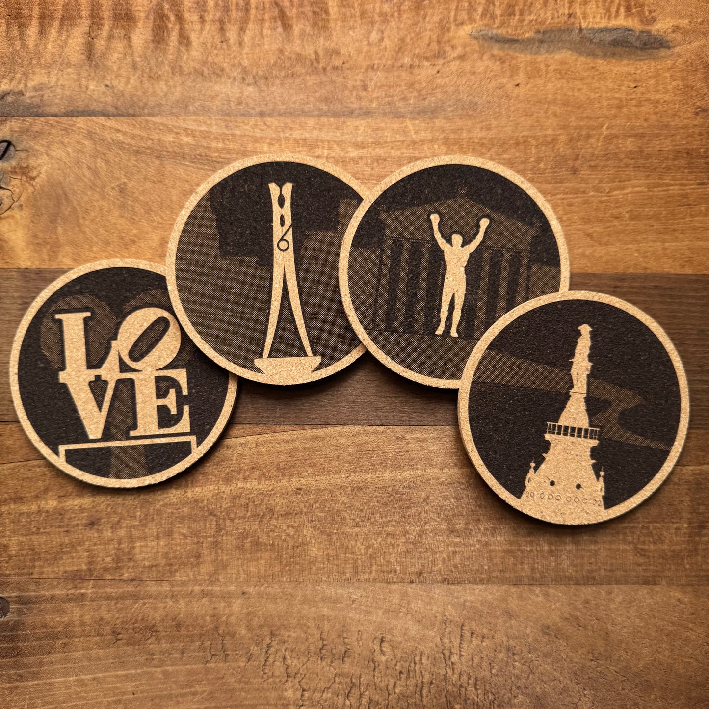 Philadelphia Sculptures Cork Coasters