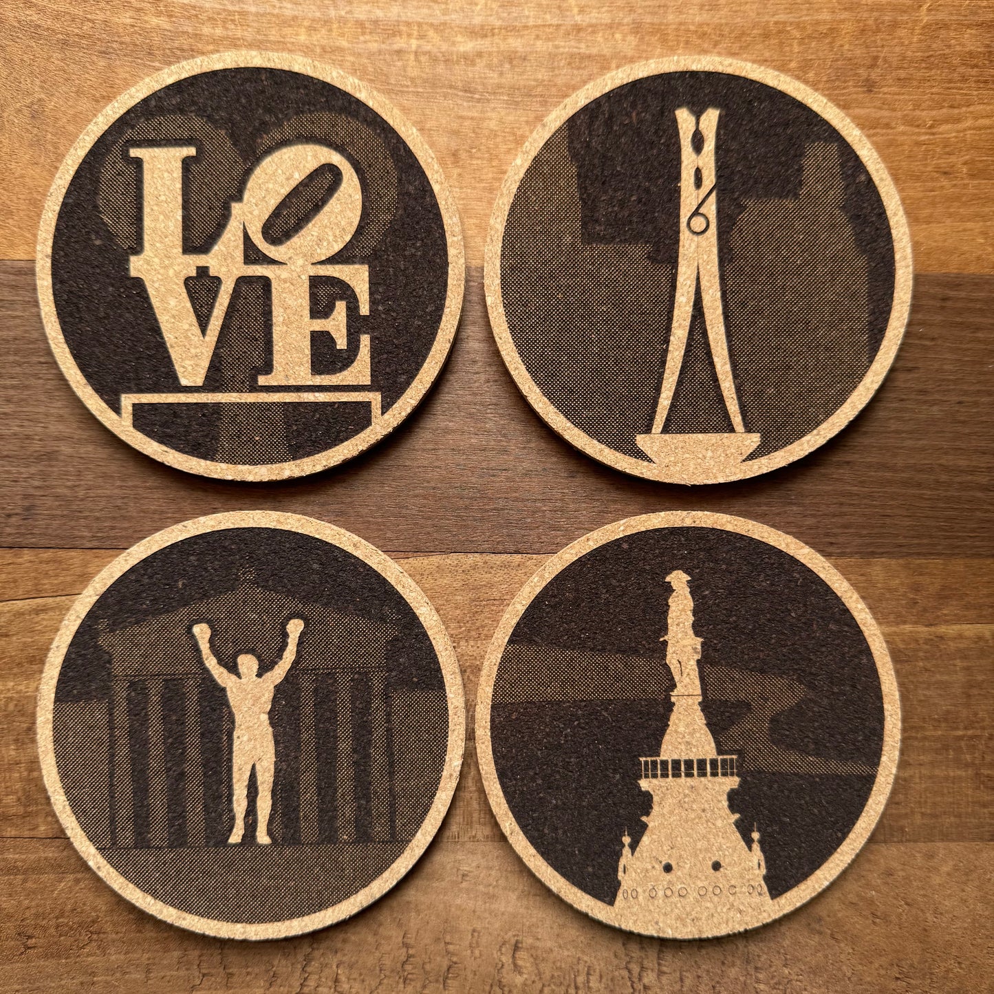 Philadelphia Sculptures Cork Coasters