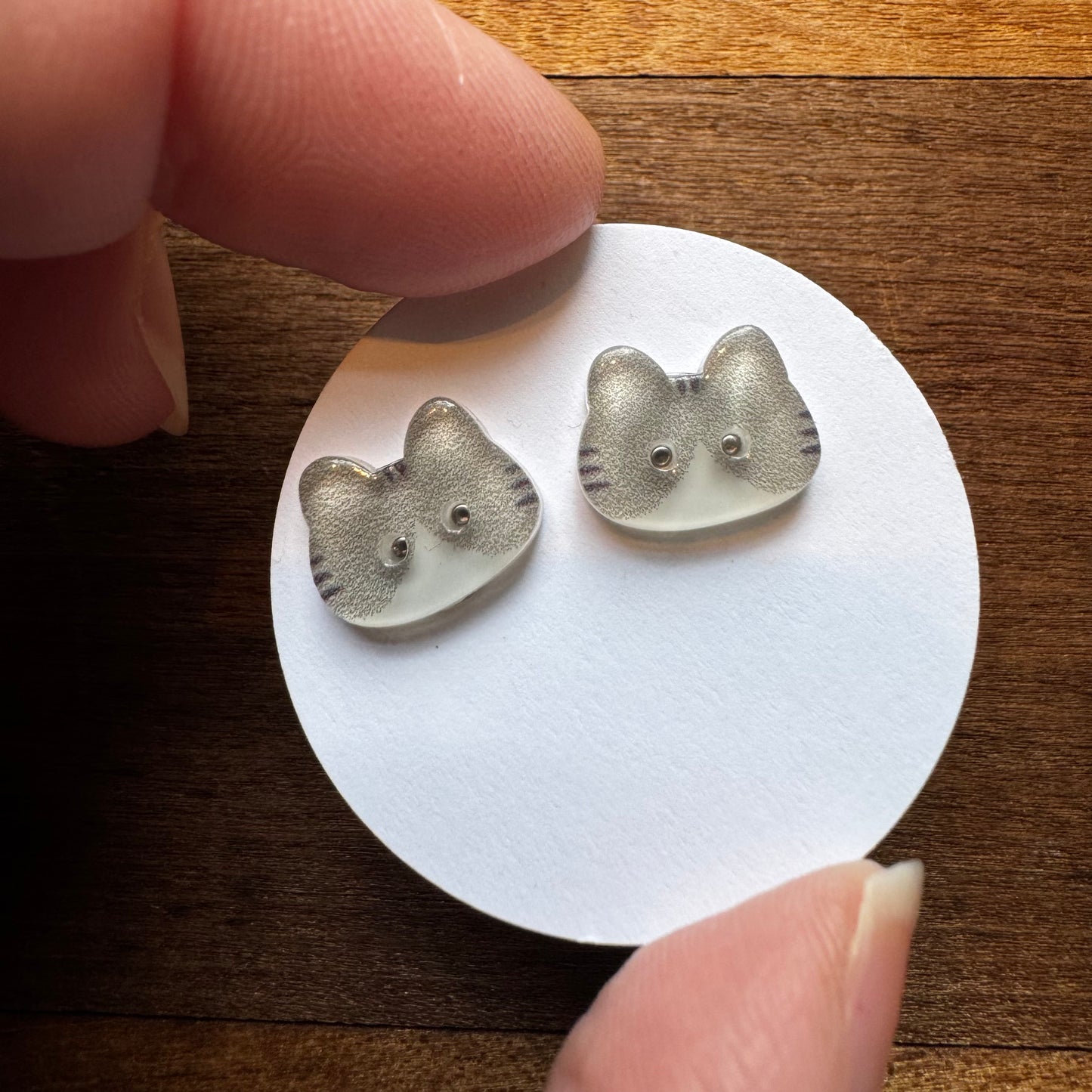 Cat Button Earrings