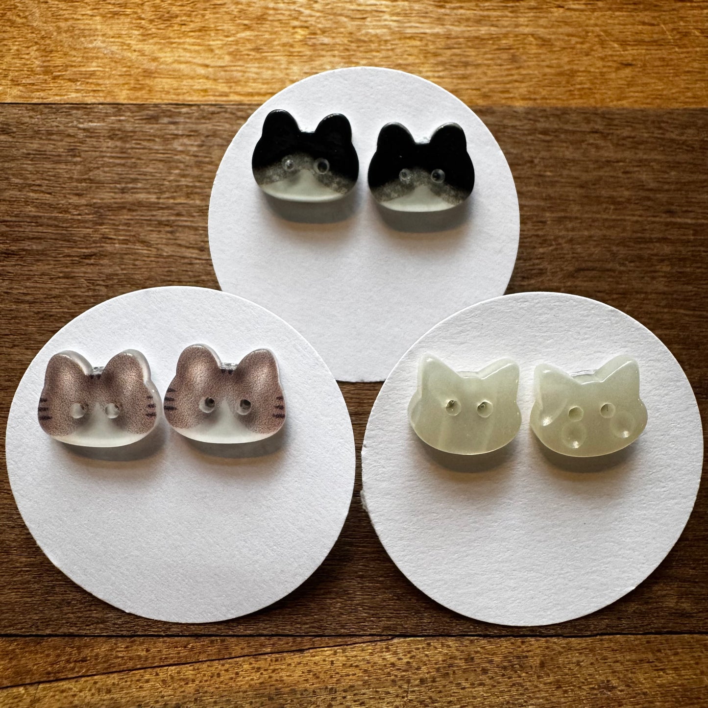 Cat Button Earrings