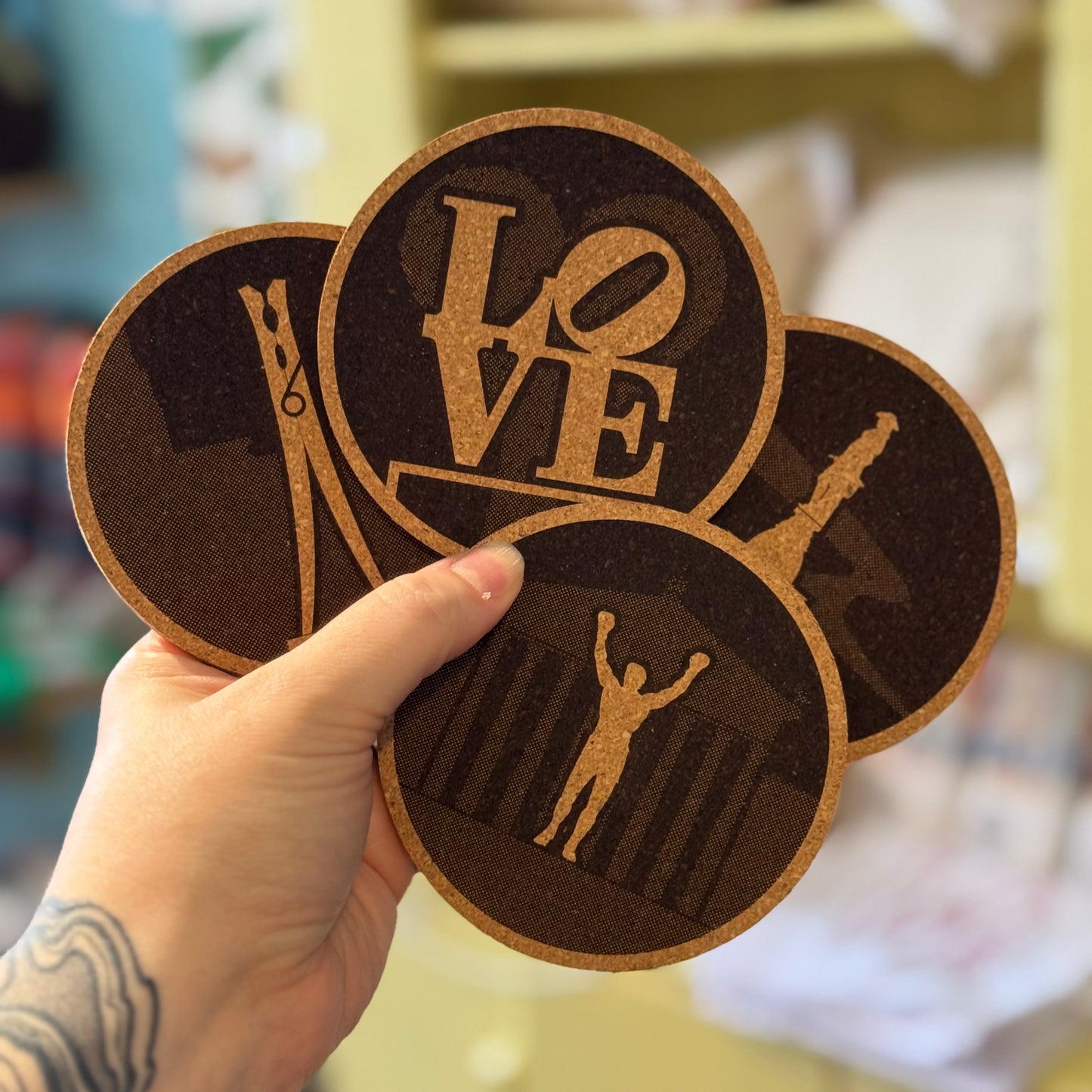 Philadelphia Sculptures Cork Coasters