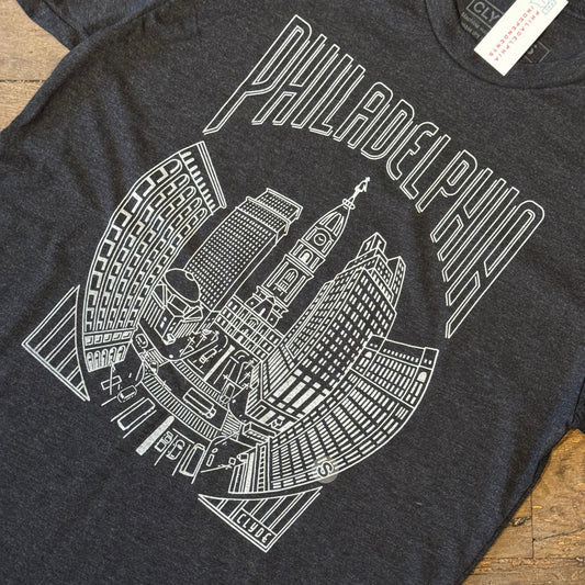 Philadelphia Fish-Eye Skyline T-Shirt