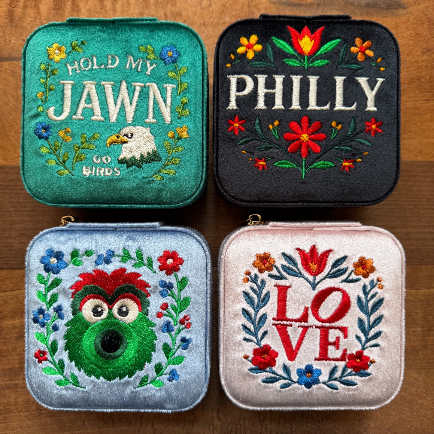 Philly Embroidered Jewelry Box
