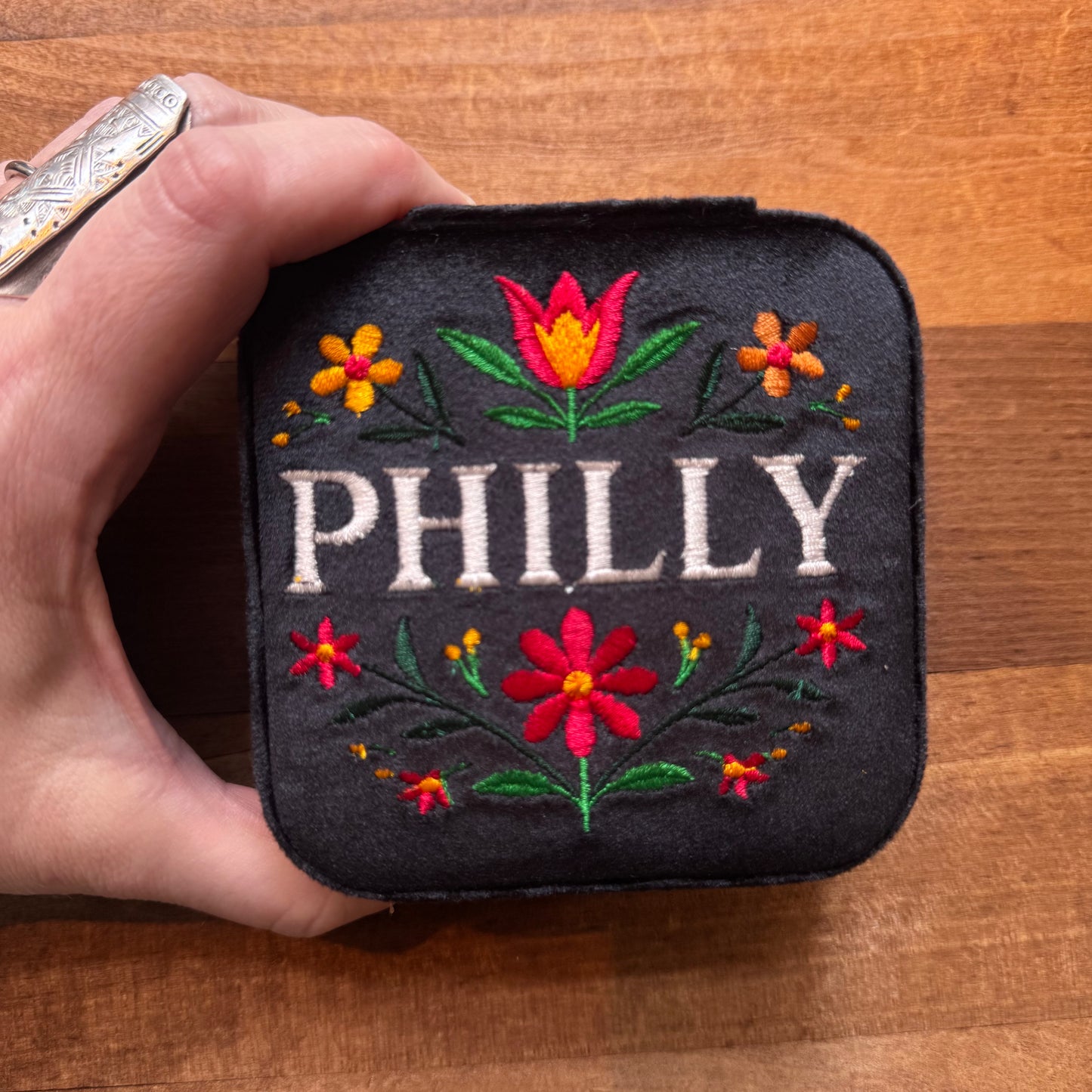 Philly Embroidered Jewelry Box
