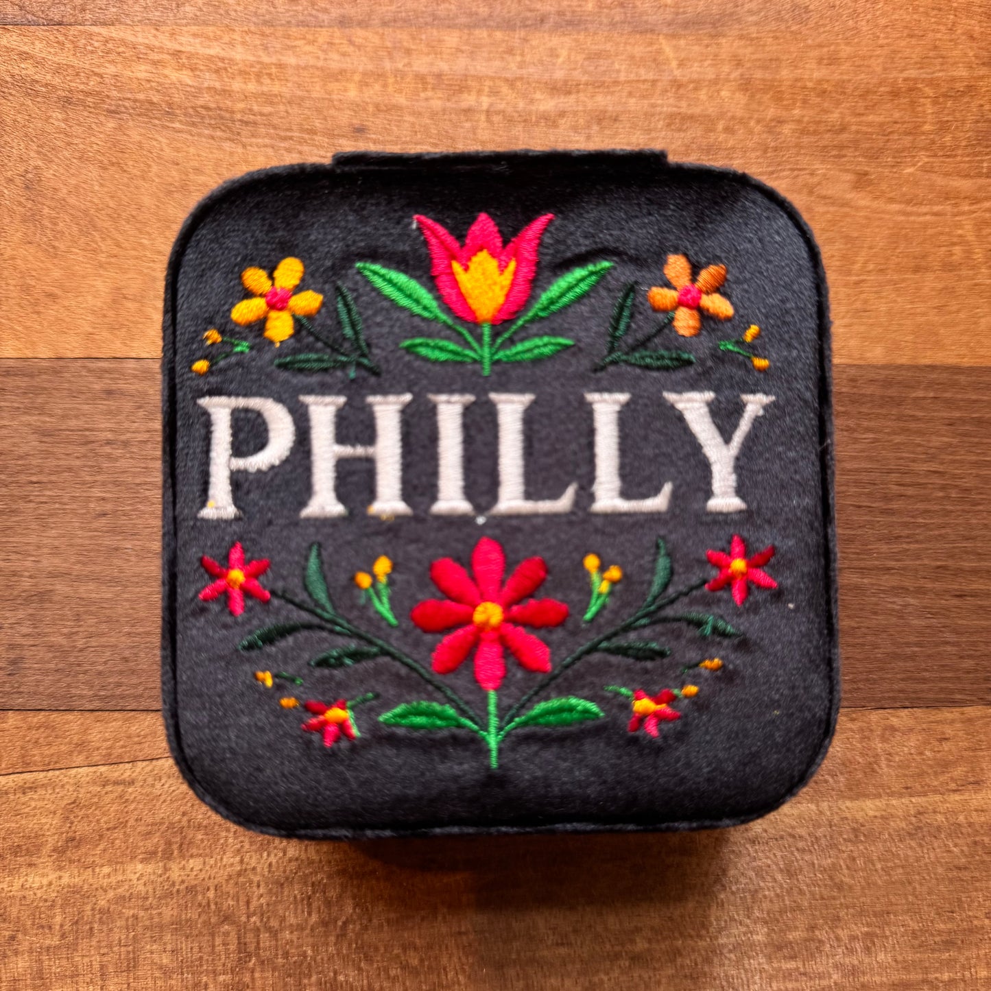 Philly Embroidered Jewelry Box