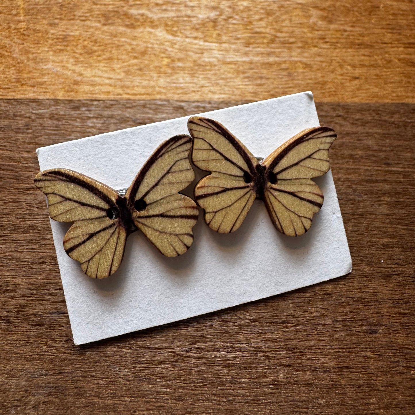 Butterfly Button Earrings