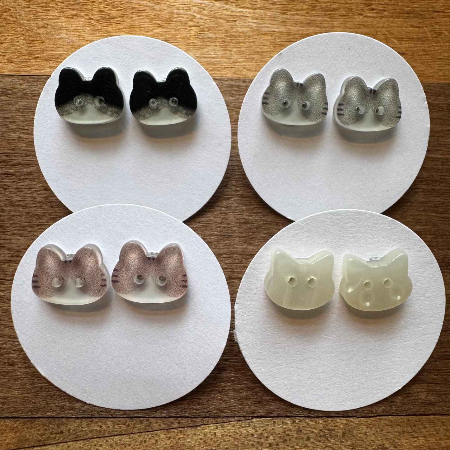 Cat Button Earrings