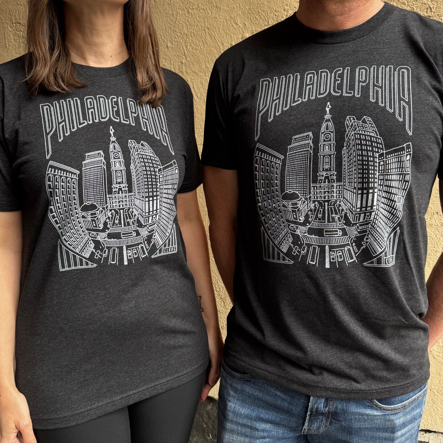 Philadelphia Fish-Eye Skyline T-Shirt