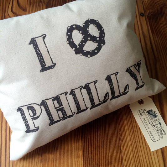 White I Pretzel Philly Pillow with 